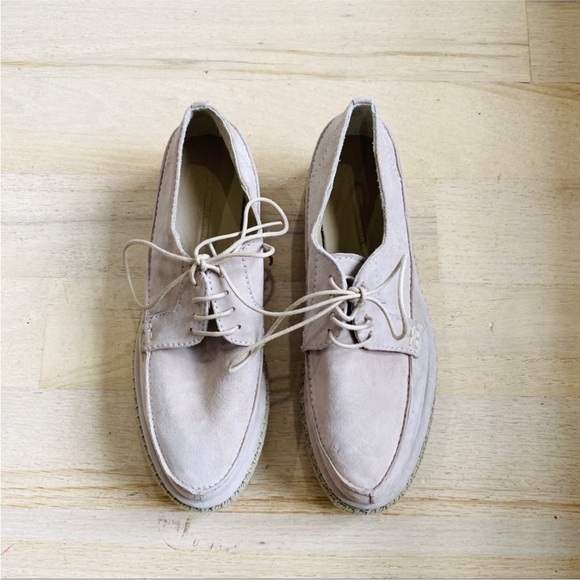 Rachel Comey Braided Reeves Platform Oxford Suede Espadrilles Thistle Beige - Picture 2 of 6